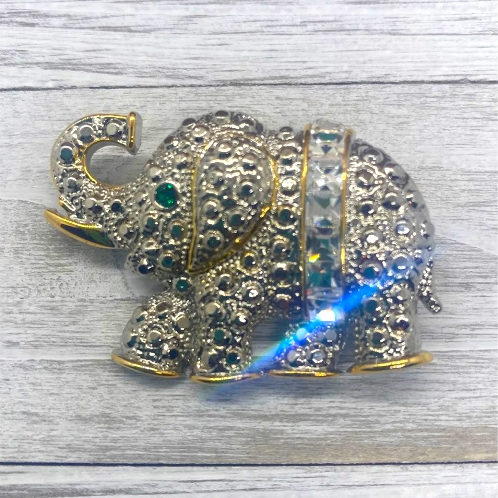 Pretty White Elephant Brooch